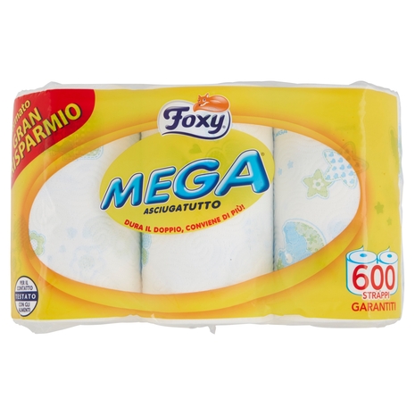 Foxy Mega Asciugatutto 2 veli decorato 6 maxi rotoli